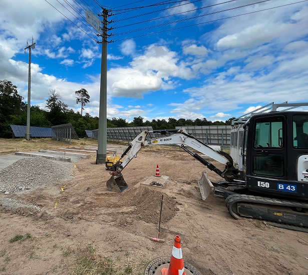 Excavation work on the H<sub>2</sub>-in-the-Loop site in preparation for the foundations.